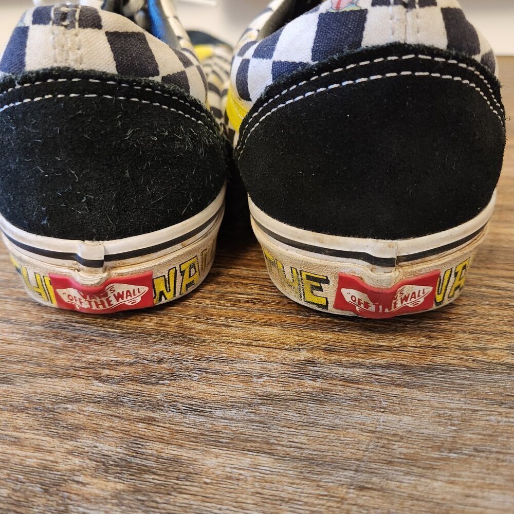 Vans x SpongeBob SquarePants Old Skool Checkerboard Sneakers - Rare Mens 8.5 - Picture 3 of 6